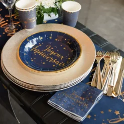 Serviettes En Papier Joyeux Anniversaire Bleu Marine 25 Cm X20 Pi Ces