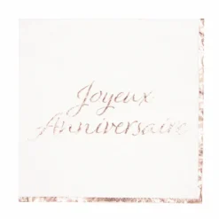 Serviettes En Papier Joyeux Anniversaire Rose Gold X 16 Pi Ces