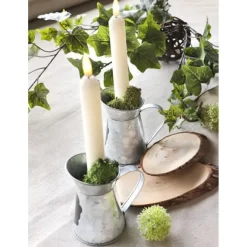 Set De 2 Bougies Flambeaux Led Ivoire