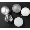Set De 40 Boules De Noel Blanc Et Argent