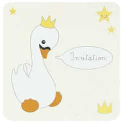 Set De 8 Invitation Baby Cygne