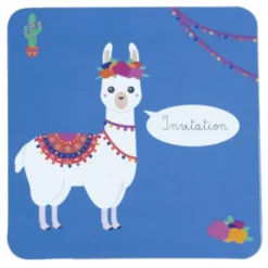 Set De 8 Invitations Baby Lama