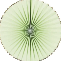 Set De 3 Ventails Vert Pastel Et Or