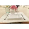 Set De Table Carre En Lin Blanc X 10 Pi Ces