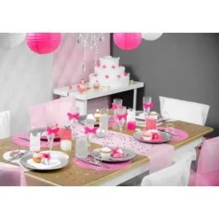 Set De Table Coeur En Tissu Intisse Prune X 50 Pi Ces