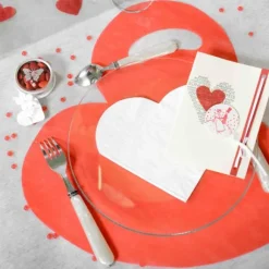 Set De Table Coeur Rouge X50