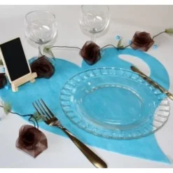 Set De Table Coeur Turquoise X50