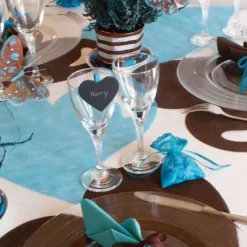 Set De Table Jetable Coeur Bleu Ciel X 50 Pi Ces