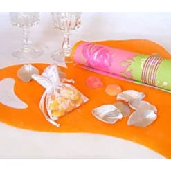 Set De Table Mariage Coeur Orange X 50 Pc