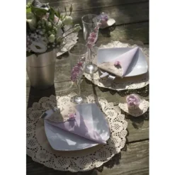 Set De Table Mariage Dentelle Kraft X 10 Pi Ces