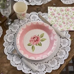 Set De Table Mariage Dentelle Blanc X 10 Pi Ces