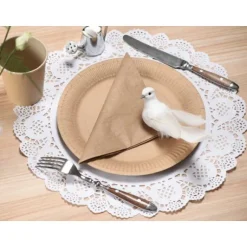 Set De Table Mariage Dentelle Blanc X 10 Pi Ces