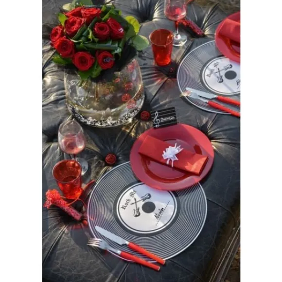 Set De Table Vintage Disque Vinyl 34Cm X 6