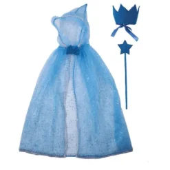 Set Princesse Paillettes Enfant Bleu Taille Unique