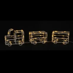 Silhouette De Noel Du Train Lumineux Blanc Chaud 60 Led