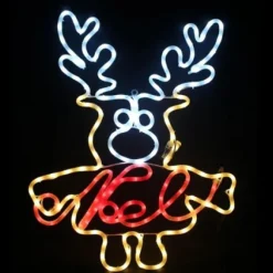 Silhouette De Noel Lumineuse Cerf De Noel