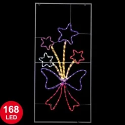 Silhouette De Noel Noeud Papillon G Ant Avec Etoiles 168Led Multicolore