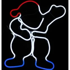 Silhouette Lumineuse Pere Noel Bleu Blanc Rouge