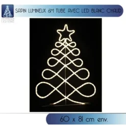 Silhouette Sapin Lumineux 144 Led Blanc Chaud