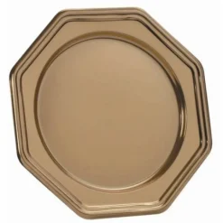 Sous-Assiettes Octogonale R Utilisable Grand Mod Le Or X 3
