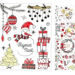 Sticker Vitro Statique Dessins De Noel