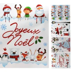 Sticker Vitro Statique Personnages De Noel