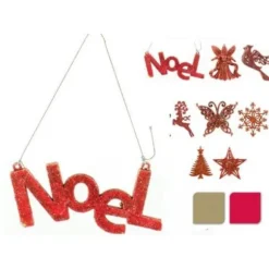 Sujet Sapin De Noel Paillet Or Rouge Suspendre