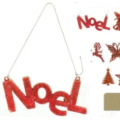 Sujet Sapin De Noel Paillet Or Rouge Suspendre