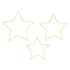 Suspension De 3 Grandes Etoiles En Bois A Suspendre