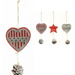 Suspension De Noel Pomme De Pin Avec Sujet En Bois