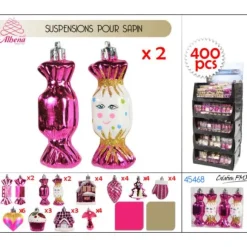 Suspension De Sapin Noel Fuchsia Athena X 4 Pi Ces