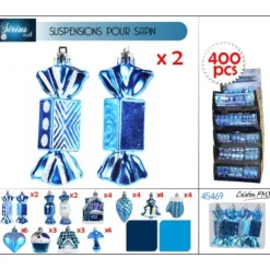 Suspension Pour Sapin De Noel Sirius Turquoise X 4 Pi Ces