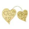 Suspension Romantique De 2 Coeurs En Bois Grav S Naturel