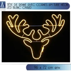T Te De Renne Lumineuse G Ante 96Cm Avec Cornes