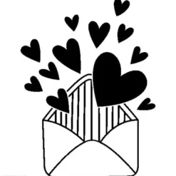 Tampon Bois Enveloppe Coeur