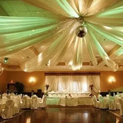 Tenture De Salle Paillet Vert Anis X 12 M Tres