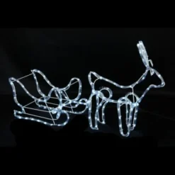 Traineau Et Renne Lumineux Solaire 168 Led Blanc Froid