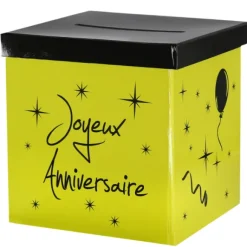 Urne Carr E Joyeux Anniversaire Vert Anis 20Cm