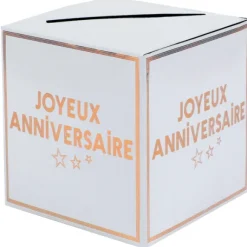 Urne Joyeux Anniversaire Rose Gold 20X20Cm