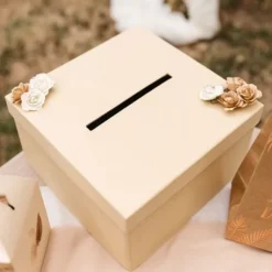 Urne Mariage Carr E Naturelle 25 Cm