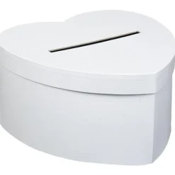Urne Mariage En Forme De Coeur Blanc