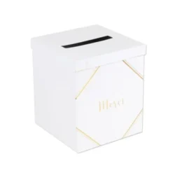 Urne Mariage Merci Blanche Et Or