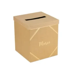 Urne Mariage Merci Kraft Et Or