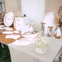 Urne Merci Theme Pampas Fleurs De Coton