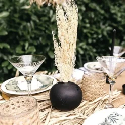 Vase Mariage En C Ramique Histor Noir 9 X 11.5 Cm