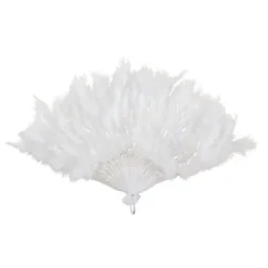 Ventail Plumes Blanc 43 Cm