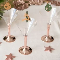 Verre Cocktail Plastique Rose Gold Chrome X 20 Pi Ces
