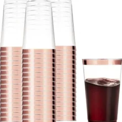 Verre En Plastique Cristal Liser Rose Gold X 10 Pi Ces