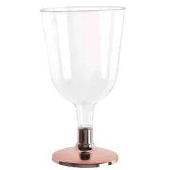Verre Pied En Plastique R Utilisable 15 Cl Rose Gold X6 Pi Ces