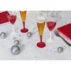 Verre Vin Plastique Or Chrome X 20